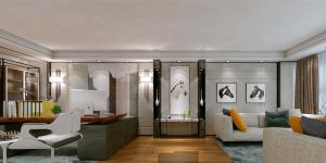 萬(wàn)科大廈欣悅化妝品公司，白與黃的搭配，簡(jiǎn)約、大氣！